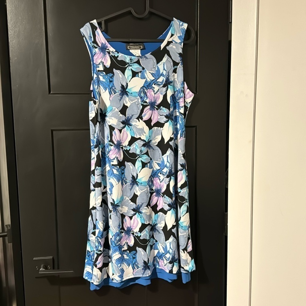 🎉 Clientele Vintage Watercolour Floral Stretchy Swing Dress
